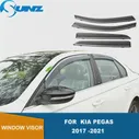 🛍 Дефлекторы боковых окон для Kia Pegas 2017 2018 2019 2020 2021, защита от погоды, защита от солнца и дождя для Kia Soluto 2017-2021